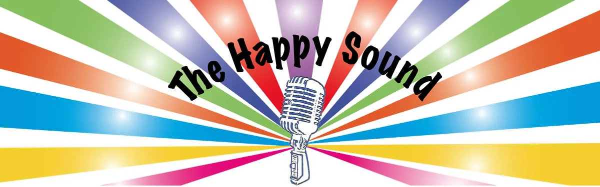 Kleurrijke banner The Happy Sound